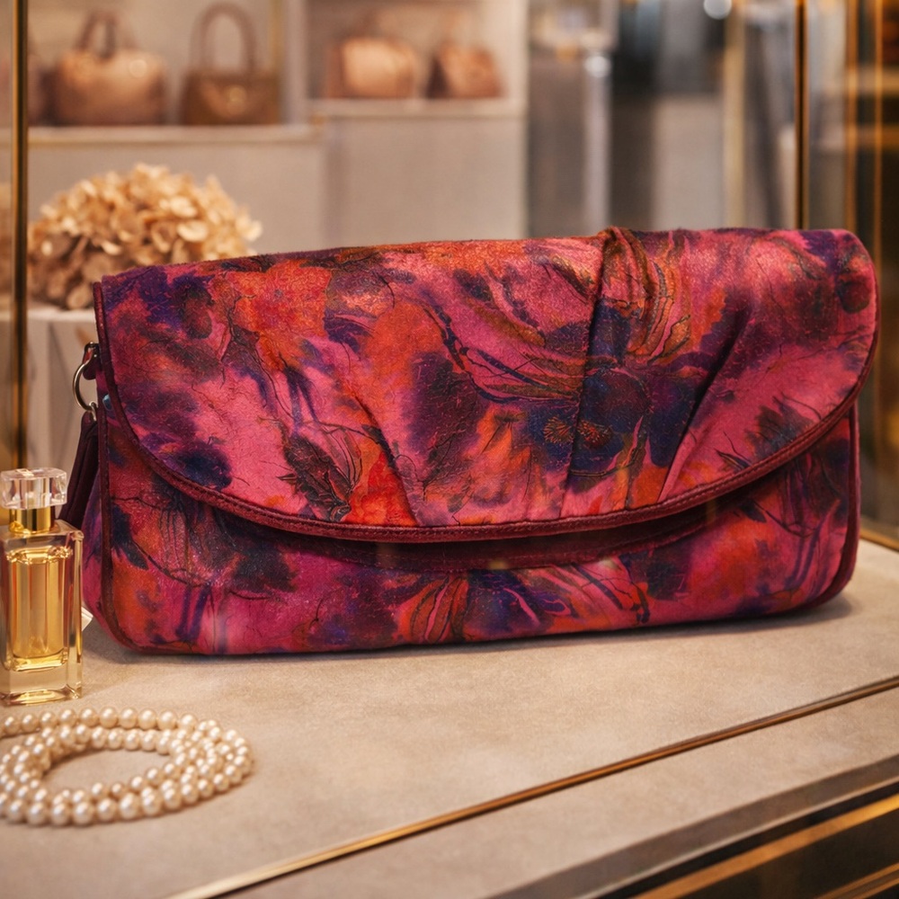 Icing Vibrant Floral Clutch in Pink and Purple